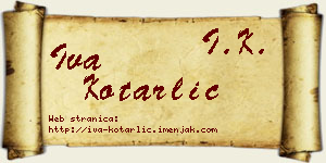 Iva Kotarlić vizit kartica